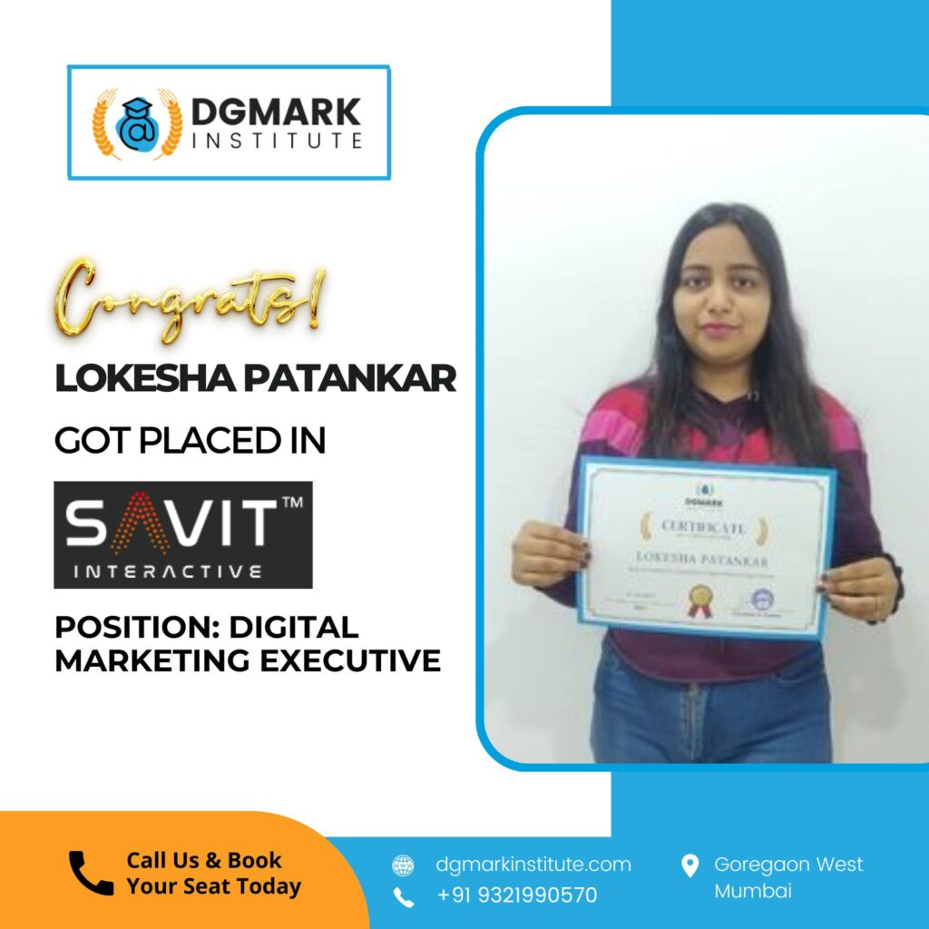 Digital Lokesha Patankar Job Placement after Digital Marketing Course in Mumbai